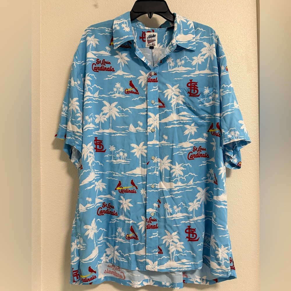 St. Louis Cardinals Reyn Spooner Light Blue Vintage Short Sleeve Button-Up